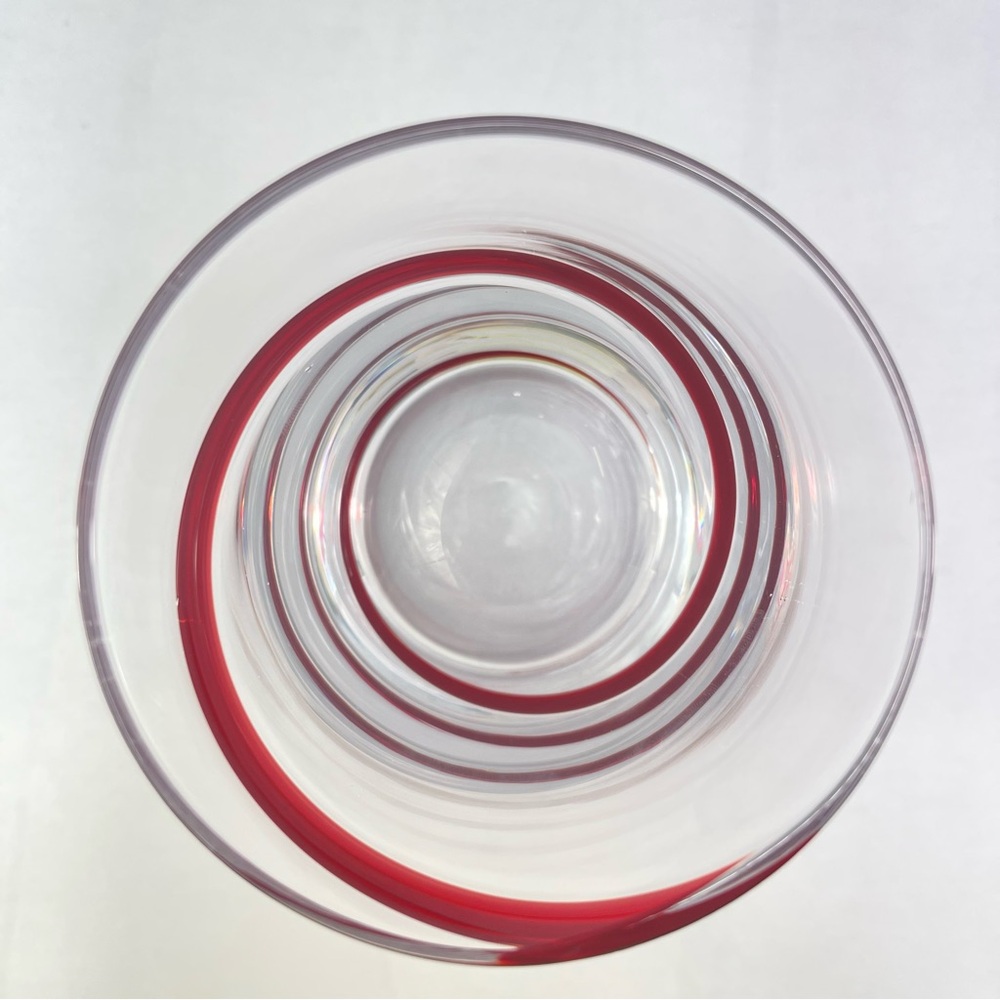 Pier 1 Retired Red Swirl Hand Blown 12 Oz Tumblers Set of 6 - Picture 5 of 8